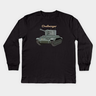 Challenger WW2 British Tank Kids Long Sleeve T-Shirt